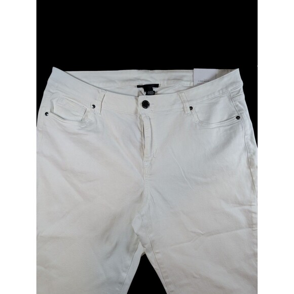 LANE BRYANT Pedal Capri Crop Pants Size 20 White NWT Mid Rise Summer Slimming - Picture 7 of 8